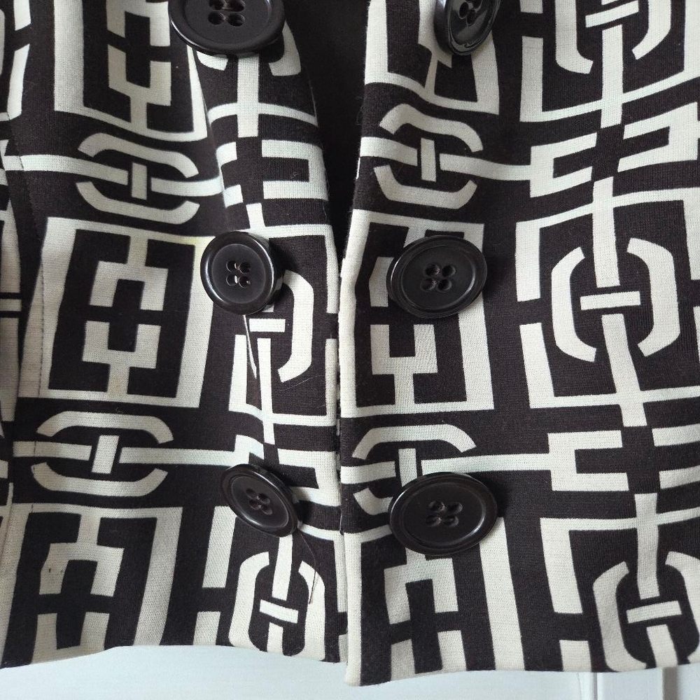 Signature by Robbie Bee half sleeve brown and white dress over coat ONLY - Picture 5 of 10